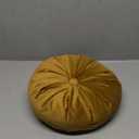vctops Round Velvet Solid Color Chair Cushion Pumpkin Pleated Throw Pillow Home Decorative Floor Pillow Diameter 15" Gold Yellow