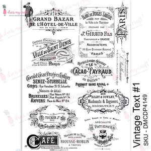 Dress My Craft Transfer Me Sheet A4-Vintage Text #1