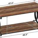 Coffee Table, 47"Brown Industrial Rustic Storage Table for Living Room