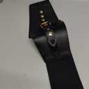 Wide Waist Belt Women Elastic Chunky Stretchy Elegance Belt with Gold Rivets Buckle for Daily Costume (Black)