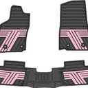 Rubber Floor Mats for Toyota Tacoma 2024-2026 (Not Fit Hybrid) Black & Pink