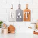 Barnyard Designs Hanging Eat Sign for Kitchen Wall Decor - Kitchen Wall Art Decor 6" x 15", Farmhouse Decorations for Wall, Rustic Eat Signs for Dining Room, Multicolor