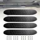 RYANSTAR RACING 4" x 24" Heavy Duty Non-Slip Oval Step Bar Tread Pads - Universal Compatible with All Weather Rubber Replacement with Anti-Skid Grooves (4 Pack)