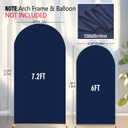 Navy Blue Arch Backdrop Cover Set of 2 Spandex Fitted Arch Covers,Chiara Baby Bridal Shower Party Birthday Banquet (Navy Blue, 7.2ft+6ft)