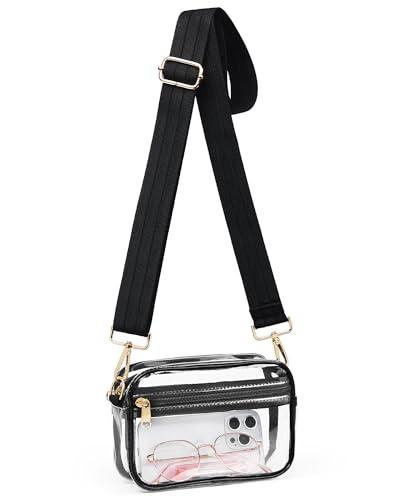 HULISEN Clear Crossbody Bag Stadium Approved, Clear Purses for Women Stadium Crossbody for Concert, Sport Events