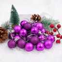 30ct Christmas Ball Ornaments, 2.36" Shatterproof Christmas Tree Decorations, Perfect Hanging Ball for Indoor/Outdoor Holiday Party Decor (Purple)