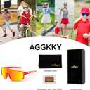 2 x Polarized Kids Sunglasses, Youth Baseball Sunglasses for Boys Girls, Cycling Sun Glasses UV400 for Kids Ages 8-14 (Red Frame/Orange Lens)