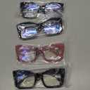 4 Pack Progressive Multifocal Reading Glasses for Women Oprah Style Blue Light Blocking Computer Readers (4 Mix C1)