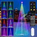 HOLILLUMA 10FT Outdoor Christmas Tree, RGB Color Changing Pre-lit Smart Cone Christmas Tree with LED Lights, App&Remote Control, DIY Multi-Color Lightshow, Music Sync, Christmas New Year Decoration