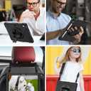 for iPad(A16) 11 inch 2025 case/10.9 inch iPad 10th Generation Case, Heavty Duty Shockproof Full Protective Case with Screen Protector and Rotatable Hand Strap, Shoulder Strap (Black)