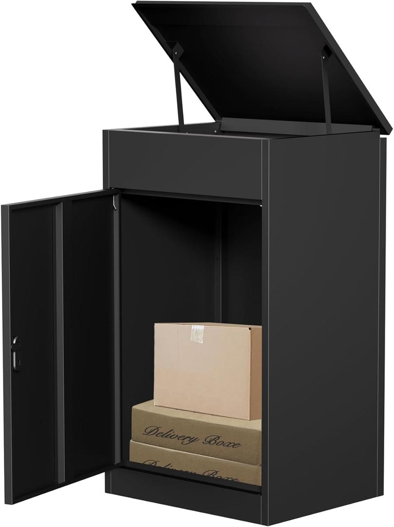 Package Delivery Boxes for Outside, Large Mailbox for Parcel 19.7x16.1x33.5, Anti-Theft Parcel Mailbox with Coded Lock, Wall Mounted Waterproof Home Parcel Box for Porch Yard, Galvanized Steel
