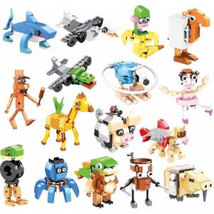 Popest 16-in-1 Pcs Italian Brainrot Toys Building Blocks Set, 520-Piese Tralalero Tralala Brain Rot Action Figure, Tung Tung Tung Sahur Figurines Bricks Gifts for Chrismas Birthday