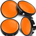 4 x 65mm Wheel Centre Alloy Hub Center Caps Compatible with VW 3B7 601 171 / 6U7 601 171 Hubcaps Black Orange CV 68