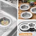 Sink Strainer Basket (3 Pack) 304 Stainless Steel Kitchen Drain Strainer, Anti-Clog Sink Drain Catcher, Rustproof, Fits 4.4 Standard Sink