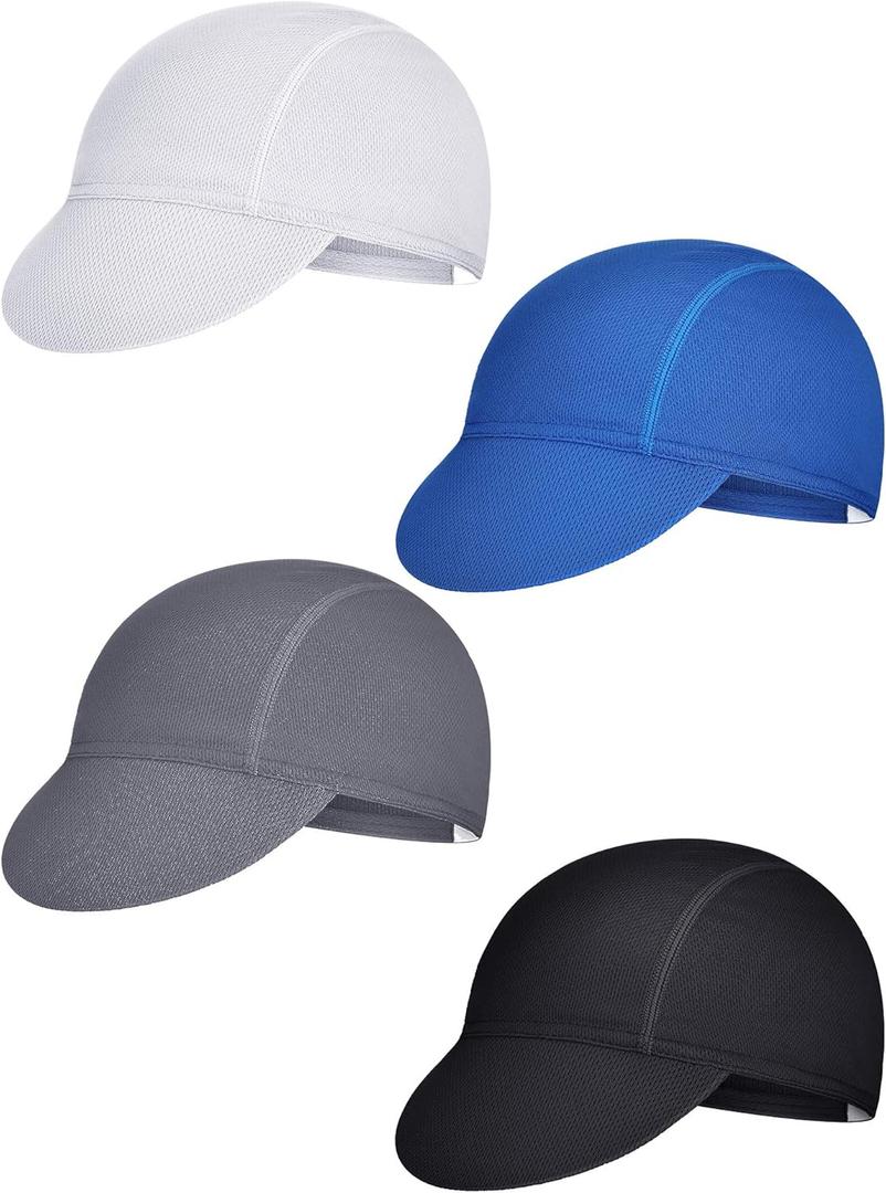 4 Pieces Summer Unisex Cycling Cap Breathable Bicycle Caps Sweat-Absorbing Biking Caps for Women Men Running Outdoor Sports (Medium)