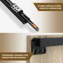 Trackless Sliding Ghost Door Kit, 59 in Concealed Barn Hardware | Trackless Concealed Glide, Nylon Silent Rollers, Dual-Wheel System, 176 Lb Load, Complete Hardware Set for Installation