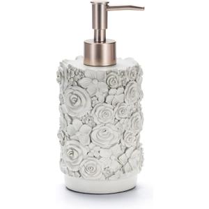 Easy Tang Resin Hand Soap Dispenser for Bathroom Kitchen 14 OZ - Refillable Wash Hand Liquid, Dish Detergent, Shampoo Lotion Bottle with Sliver Brushed Pump (Grey) (Gray)