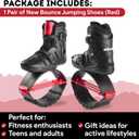 New Bounce Jumping Shoes for Adults – Kangaroo Jump Boots for Fitness & Fun, Adjustable Bounce Shoes for Men & Women, Indoor & Outdoor Rebound Exercise, Up to 245Lbs. (Red), Medium  (EU 38–39)