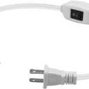 Short 1-Foot,On Off Switch Extension Cord,Nema 1-15P to 1-15R Extension Power Cord,ETL Certified Polarity US Standard Two Plugs +12A/125V Switch 16AWG Cord (White) (Polarized Switch white/0.32M)