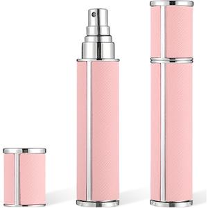 2PCS Travel Perfume Bottle 10ml Atomizer Perfume Spray Bottle Pink | Mini, Portable, Cologne Dispenser, Leather, Empty, Fragrance Pump Dispenser, for Many Scenes, Gifts, Small, Refill Sample