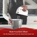 Stand Mixers, 7 Speeds With 3QT Stainless Steel Bowl, Stand and Hand Mixer with Dough Hook, Whisk, Mixing Beater for Baking, Cake, Cookie, Kneading (BU1)