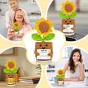 Birthday Gifts for Mom, Handmade Positive Crochet Sunflower for Home Office Desk Decor, Thank You Gifts for Women Teacher Friend Daughter Nurse Coworker,Emotional Support Plant with Positive Card