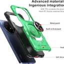 Ailiber for TCL 60 XE 5G Case with Screen Protector, TCL 60 XE NxtPaper Kickstand Case, for Magnetic Car Mount, Heavy Duty, Rugged Shockproof Protective Cell Phone Cover-Green
