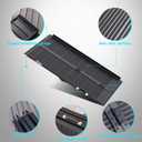 WHALEMOTOR Black Portable Wheelchair Ramp, 5FT No-sew Non-Slip Aluminum Wheelchair Ramp, Folding Portable Wheelchair Ramps for Home, Weight Capacity Up to 800 LBS, Loading Dock Plates