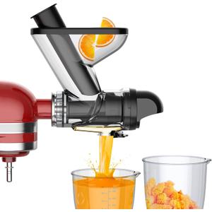 Masticating Juicer Attachment for KitchenAid Stand Mixer, Cold Pressed Juicer Machine, Slow Juicer Attachment with Dual Feed Chute and Pusher