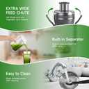 Juicer Machine, 500W Centrifugal Juicer Extractor with 3 Speed & Wide Mouth 3 Feed Chute for Fruit Vegetable, High Yield Juicer Included Cleaning Brush for Easy to Clean