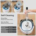 HoMettler Mop and Bucket Set, Spin Mop and Detachable Inner Mop Bucket with Separate Dirty/Clean Water System, Self-Wringing Square Mops for Floor/Wall Cleaning with 6 Microfiber Pads