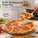 P&P CHEF 15.75 In Stainless Steel Pizza Pan, Set of 2, For Baking & Serving | Round Pizza Plate for Oven, Non Toxic & Heavy Duty, Sloped Design & Thick Rim, Large Size for Pizza Salad Pie Cake, Silver