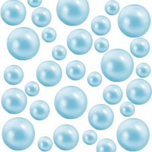 MACIOZE 300Pcs Pearl Vase Filler, Lightblue No Hole Faux Pearl Beads for Centerpieces Vases, Candle Centerpieces, Wedding Birthday Party Home Decor 8/10/14/20mm