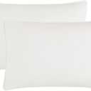 EMME Muslin Pillowcases 100% Cotton Standard Size, 2 Pack Linen Like Pillow Shams, Ultral Soft and Breathable Pillow Case Covers, Envelope Closure, No Filling (Cream White, 36" X 20")