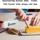 Butter Dish with Lid, Ceramic Butter Dish with Lid for Countertop, White Butter Tray, Kitchen Butter Keeper, Butter Container, Butter Holder, Microwave and Dishwasher Safe;