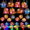 24Pcs Thanksgiving Party Favors Bulk, 8 Rings, 8 Necklaces, 8 Bracelets, Glow in The Dark Thanksgiving Party Supplies, Pumpkin Exchange Gift Set Goodie Bag Fillers