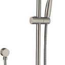 All Metal Brushed Nickel Shower Slide Bar System, 5-Function Handheld Shower Head with Slide bar, 304 Stainless Steel Hose with Brass Outlet Elbow, 32-inch Slide bar, Adjustable Holder Set, Brushed Nickel