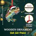 5 x Largemouth Bass Fish Ornament for Christmas Tree, 2D Flat Wooden Hanging Decor, Fishing Christmas Ornament 2025, Fishing Gifts for Men, Dad, Husband, Fisherman Christmas Decoration