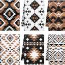 Breling Set of 6 Western Aztec Kitchen Towels Vintage Themed Dish Towel Bathroom Decorative Rustic Cloths for Kitchen Bathroom Home Cooking Housewarming Gifts, 14 x 21 Inch (Black, Brown)