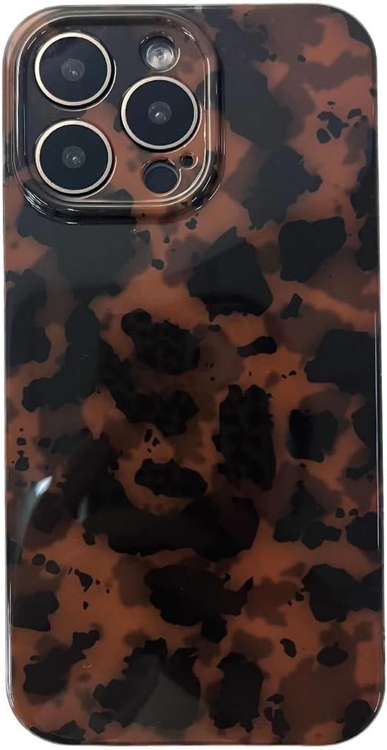 Tortoise Shell Phone Case Compatible for iPhone 12 Pro Max Retro Leopard Cheetah Print Chic Animal Pattern Soft TPU Protective Cool Girls Amber Brown Phone Cover(for iPhone 12 Pro Max)