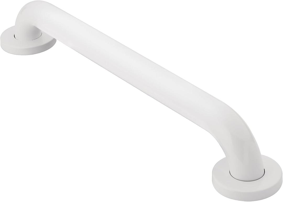 Moen R8918W Bathroom Safety 18-Inch Grab Bar with Concealed Screws, Glacier White
