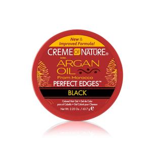 2 x Creme of Nature with Argan Oil From Morocco Perfect Edges Hair Gel, 24 Hour Hold with Moisture and Exotic Shine, Black, 2.25 Oz (Pack of 1)