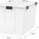 IRIS USA WeatherPro 156 Qt Storage Bins with Lids, 3 Pack, BPA-Free Plastic Gasket Box with Tight Latch and Seal, Stackable Nestable Tote Tub - Clear/Black