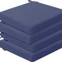 Outdoor Chair Cushions Set of 4, Water-Resistant & Fadeness 17" W x 16" D x 2" T Seat Cushion, High Density Foam with Dual Straps for Patio Garden Furniture Sofa Dining Chairs, Blue