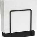Napkin Holder for Table, Farmhouse Wood Standing Napkin Dispenser for Kitchen Dining, Modern Metal Napkin Holder for Table Picnic Coffee Bar, Napkin Holders Suitable for Dining Room Decors - Black
