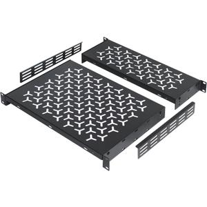 1U Rack Shelves (2-Pack), 1 PCS 6" Deep Cantilever & 1 PCS 12" Deep Cantilever, with Optional Joints to Combine as One Full Size Server Rack Shelf