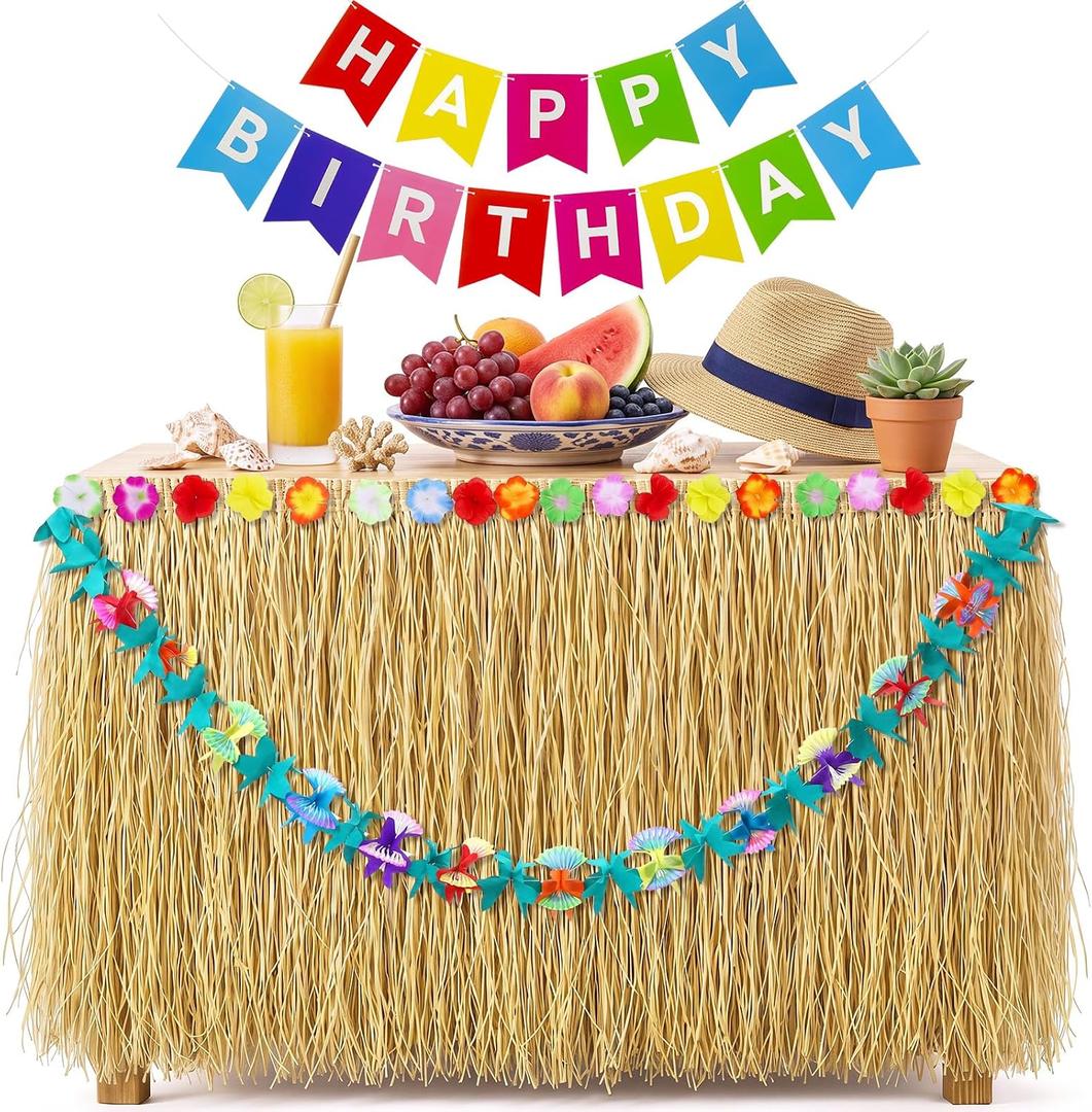 Yinder 3 Pcs Luau Birthday Party Decorations Set