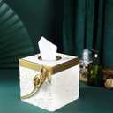 Hymmah Modern Square Tissue Box Cover Holder,Bathroom Accessories Decor Unique Design Tissue Box Cover for Bathroom Vanity Counter Tops Also Great for Bedrooms and Living Rooms