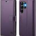 Wallet Case for Samsung Galaxy S22 Ultra, RFID Blocking Credit Card Holder, PU Leather Folio Flip Kickstand Protective Shockproof Cover for Samsung S22 Ultra (Purple)