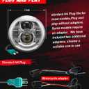 7 Inch LED Headlight & 4.5 Inch Fog Lights with Turn Signals Chrome Headlamp Assembly Kit Compatible with Harley Touring Street Glide, Road King, Ultra Classic 1989-2019 | DOT Approved